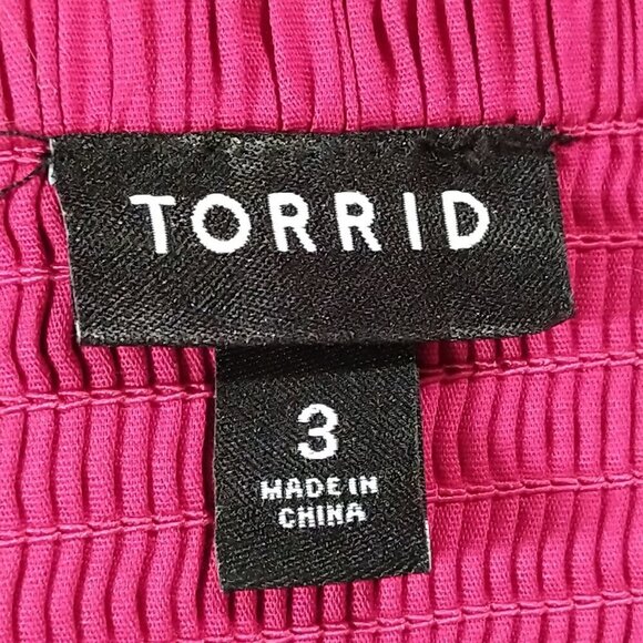 Torrid Fuchsia Sun Dress size 3 3X Spaghetti Straps Cotton Spandex - Picture 5 of 5